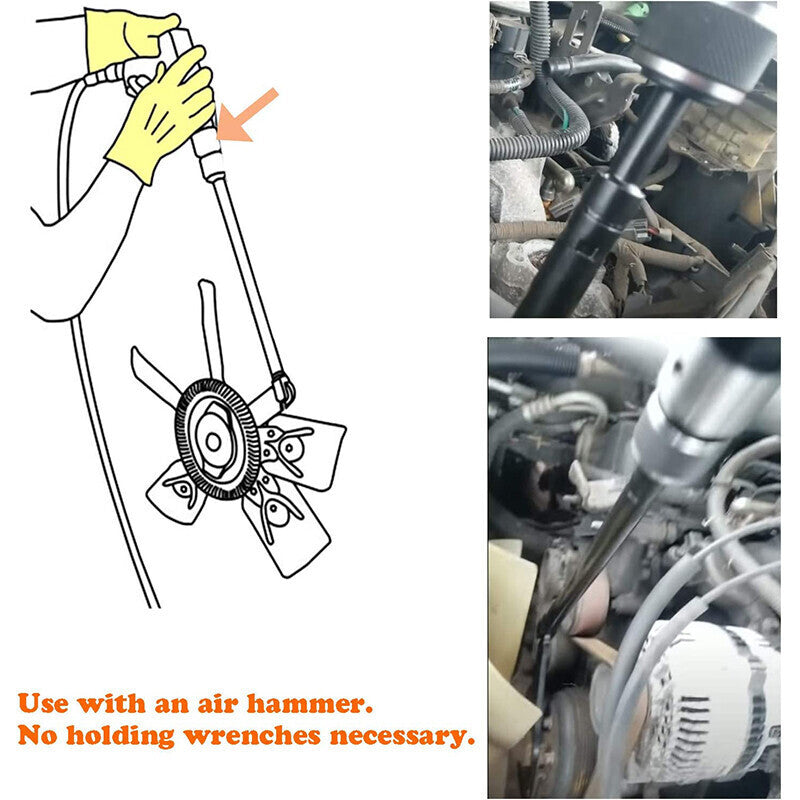 DURAFORCE 43300 Pneumatic Fan Clutch Wrench Removal Tool Kit Fit for Ford/GM/Chrysler/Jeep