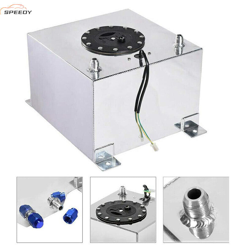 DURAFORCE 8 Gallon 30L Racing Drift Fuel Cell Tank with Sender Level Aluminum Sliver