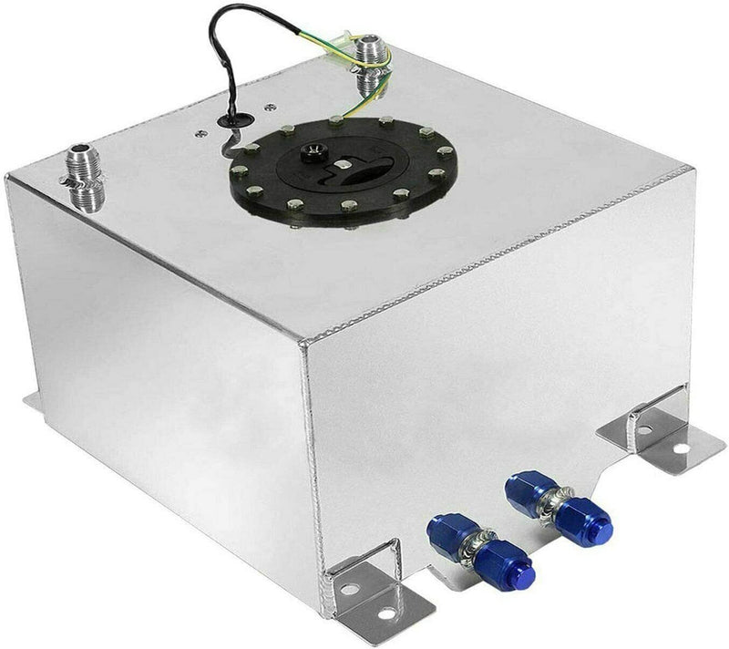 DURAFORCE 8 Gallon 30L Racing Drift Fuel Cell Tank with Sender Level Aluminum Sliver