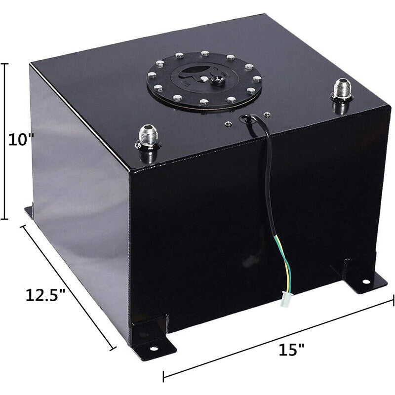 DURAFORCE 8 GALLON 30L STREET DRIFT FUEL CELL GAS TANK W/ SENDER LEVEL BLACK ALUMINUM