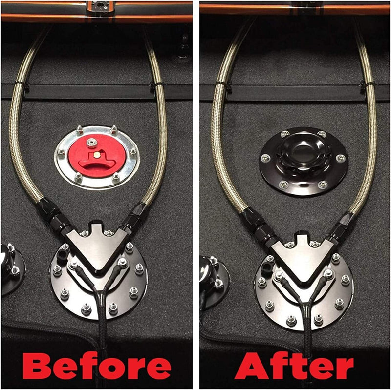 DURAFORCE Universal Fuel Cell Gas Tank Filler Cap Twist filler Plate Fittings USA