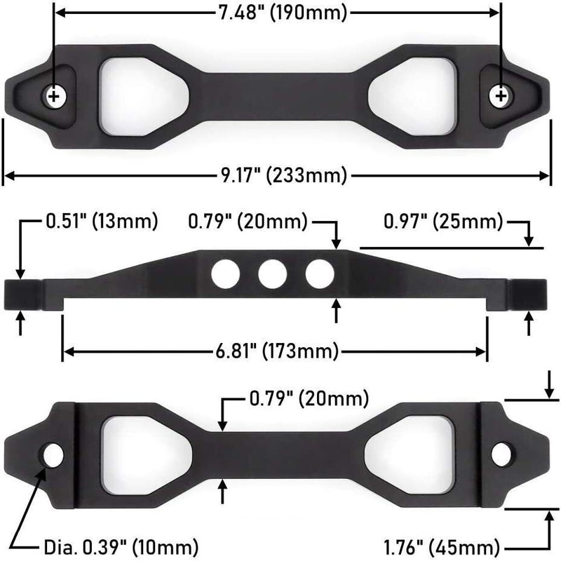 DURAFORCE Car Crossbar Battery Hold Down Bracket Holder Storage With J Hook Bolts 10 inch