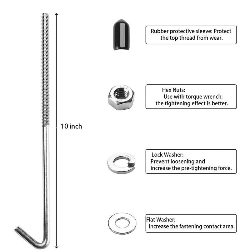 DURAFORCE Car Crossbar Battery Hold Down Bracket Holder Storage With J Hook Bolts 10 inch