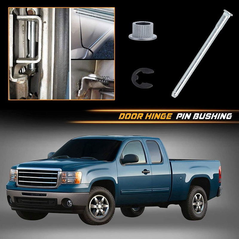 DURAFORCE Door Hinge Pins + Pin Bushing Kit For 88-02 Chevy GMC Fullsize Truck 2 Door 5.7L