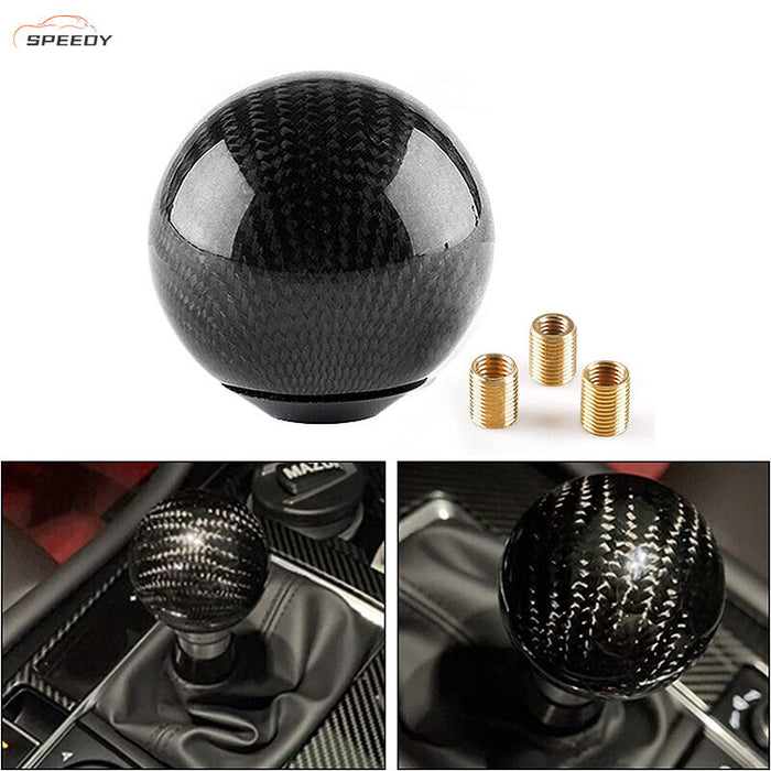 DURAFORCE Universal Car Carbon Fiber Gear Shift Knob Stick Shifter Lever Knob M8 M10 M12