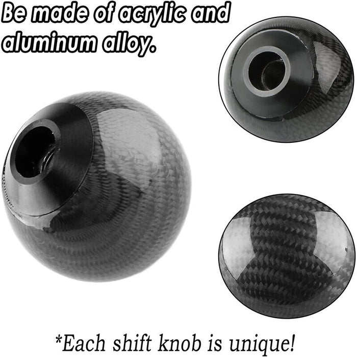 DURAFORCE Universal Car Carbon Fiber Gear Shift Knob Stick Shifter Lever Knob M8 M10 M12