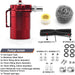 DURAFORCE Oil Catch Can Tank Kit Polish Reservoir with Breather Filter 3/8" Fuel Line Red