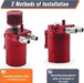 DURAFORCE Oil Catch Can Tank Kit Polish Reservoir with Breather Filter 3/8" Fuel Line Red