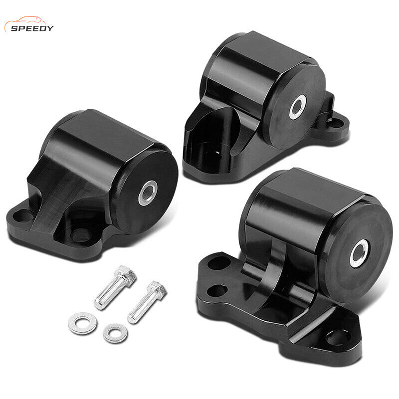 DURAFORCE Fit For 2 Bolt Engine Mount Kit Eg EH/DC D15/D16 B16/B18 Swap Motor Black
