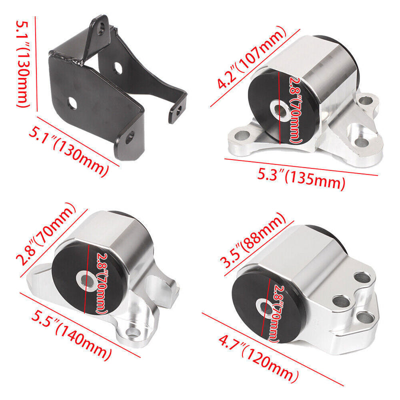 DURAFORCE Sliver 3 Bolt Engine Swap Mount Kit Fit For 1996-2000 Honda Civic EK B D Series