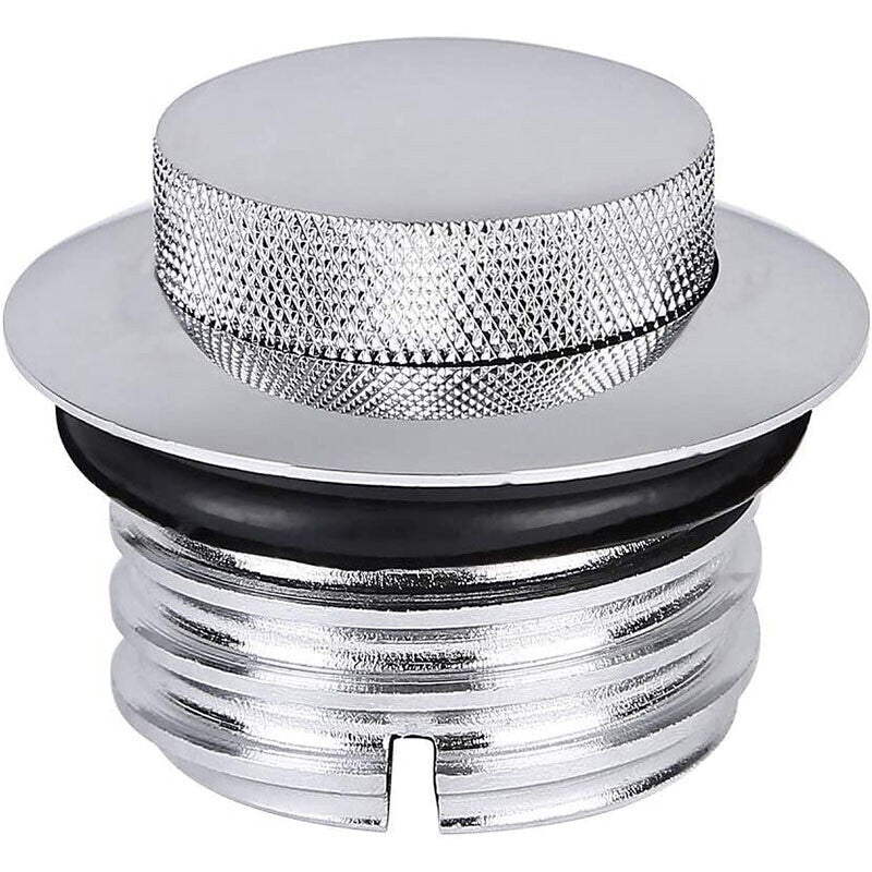 DURAFORCE Chrome Flush Pop Up Reservoir Gas Cap Vented Fuel Tank Fits For Harley Davidson