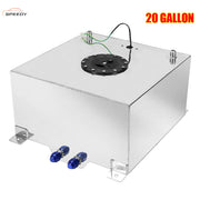 DURAFORCE 20 Gallon Lightweight Polished Aluminum Race Drift Fuel Cell Tank with Sensor