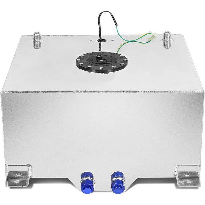 DURAFORCE 20 Gallon Lightweight Polished Aluminum Race Drift Fuel Cell Tank with Sensor