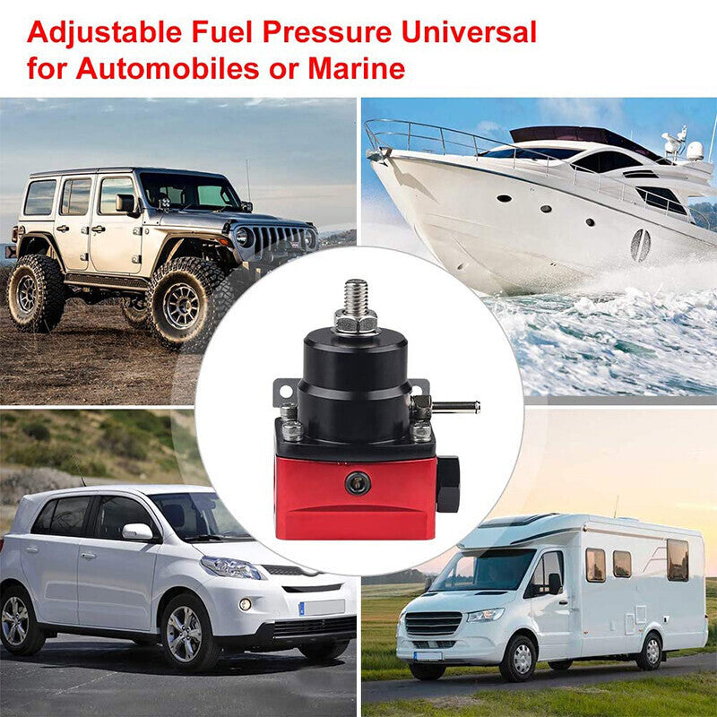 DURAFORCE Adjustable Fuel Pressure Regulator Kit Oil 0-100psi Gauge -6AN Fittings Hose
