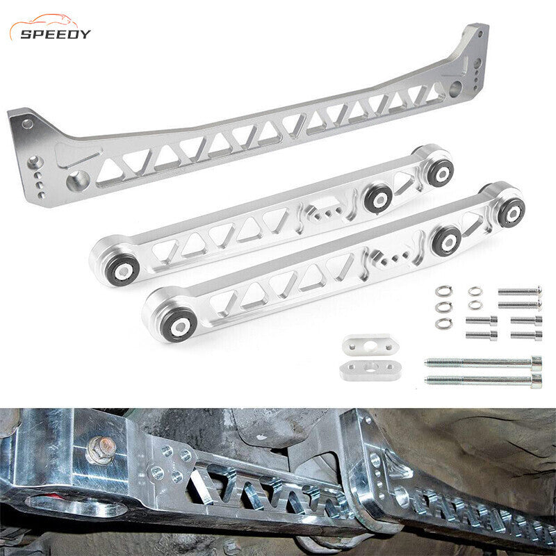 DURAFORCE Silver Rear Lower Control Arm Subframe Brace Tie Bar For Honda Civic 96-00 EK US