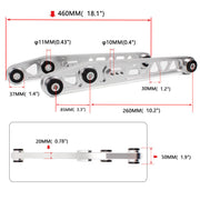 DURAFORCE Silver Rear Lower Control Arm Subframe Brace Tie Bar For Honda Civic 96-00 EK US