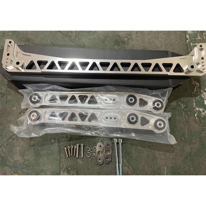 DURAFORCE Silver Rear Lower Control Arm Subframe Brace Tie Bar For Honda Civic 96-00 EK US