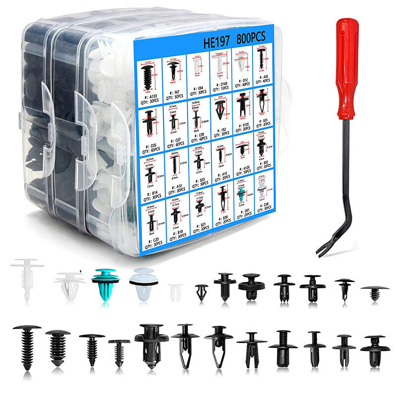 DURAFORCE Car Retainer Clips Fasteners Cars Body Kits 801 PCS Car Door Panel Trim Clips