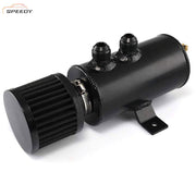 DURAFORCE Aluminum AN10 10AN Oil Catch Can Reservoir Tank + Breather Filter Baffled Kit