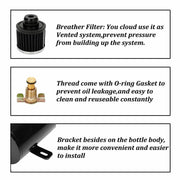 DURAFORCE Aluminum AN10 10AN Oil Catch Can Reservoir Tank + Breather Filter Baffled Kit