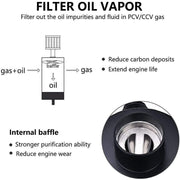 DURAFORCE Aluminum AN10 10AN Oil Catch Can Reservoir Tank + Breather Filter Baffled Kit