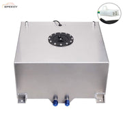 DURAFORCE 8 Gal Fuel Cell Gas Tank Aluminum Polished Racing Street with Level Sender Silve