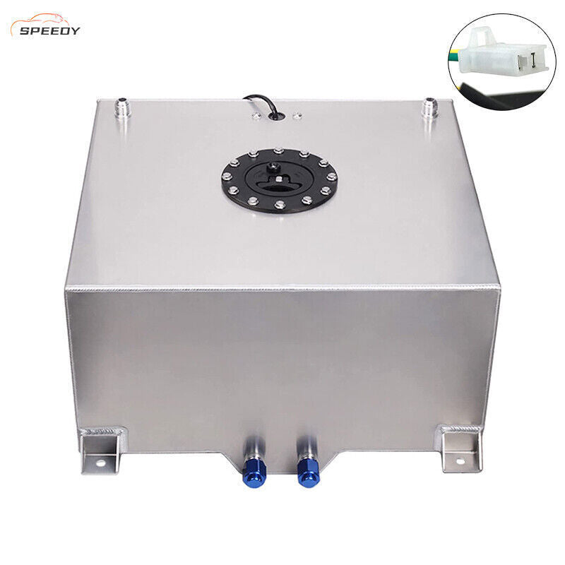DURAFORCE 8 Gal Fuel Cell Gas Tank Aluminum Polished Racing Street with Level Sender Silve
