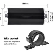 DURAFORCE Inline 100 Micron Fuel Filter 6AN 8AN 10AN Adapter 50MM+ Mount Bracket Universal