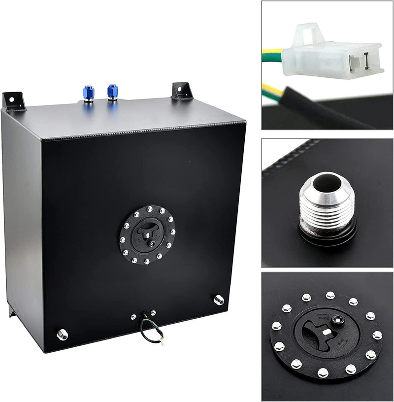 DURAFORCE 8 GALLON ALUMINUM RACING/DRIFTING FUEL CELL GAS TANK+LEVEL SENDER CAP NEW