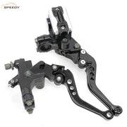 DURAFORCE Universal 7/8'' Motorcycle CNC Brake Clutch Master Cylinder Reservoir Lever Set