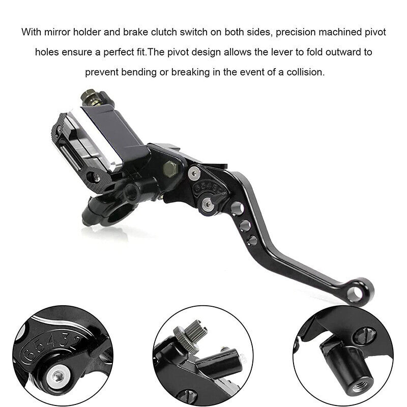 DURAFORCE Universal 7/8'' Motorcycle CNC Brake Clutch Master Cylinder Reservoir Lever Set