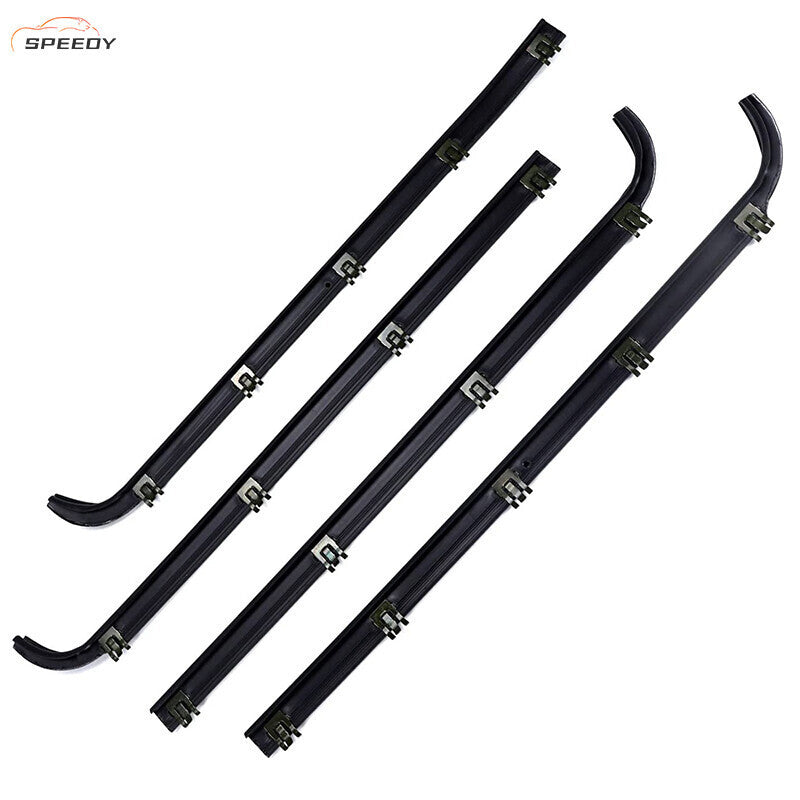 DURAFORCE Door Window Seal Belt Weatherstrip 4 Piece Fit For 1987-97 Ford F150 F250 F350