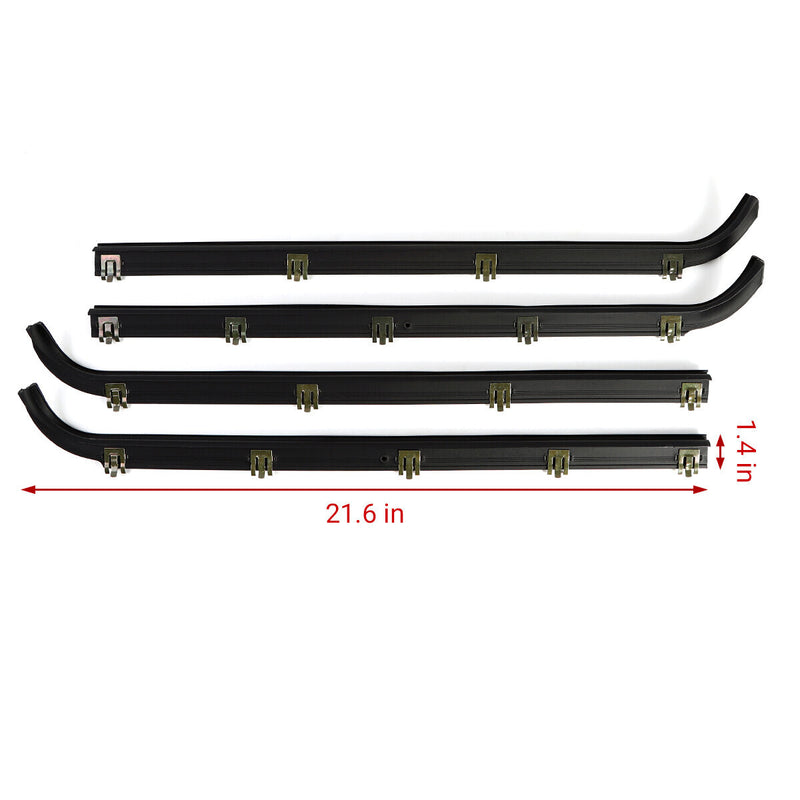 DURAFORCE Door Window Seal Belt Weatherstrip 4 Piece Fit For 1987-97 Ford F150 F250 F350
