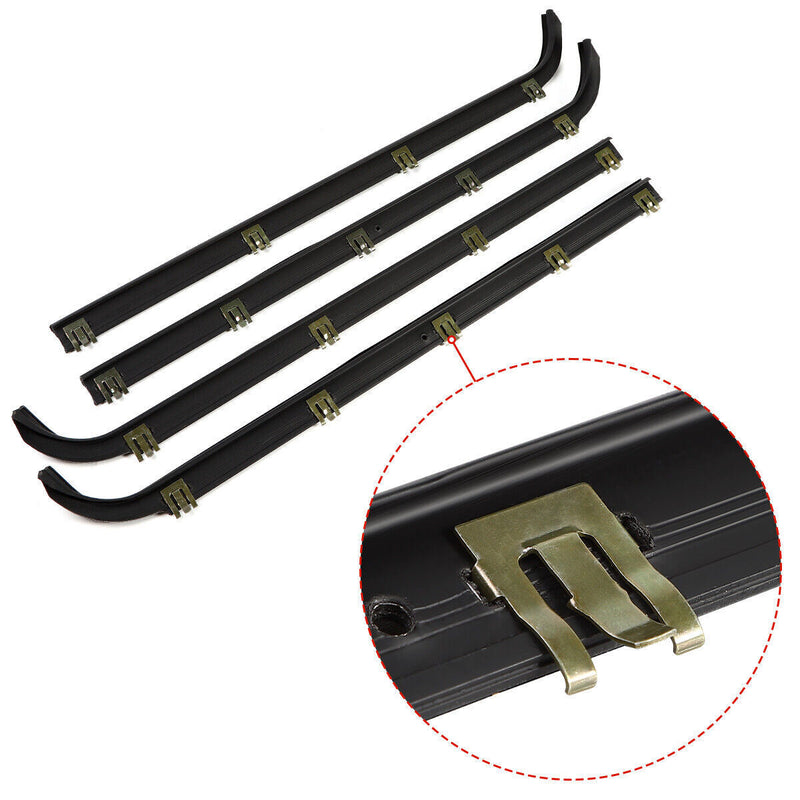 DURAFORCE Door Window Seal Belt Weatherstrip 4 Piece Fit For 1987-97 Ford F150 F250 F350