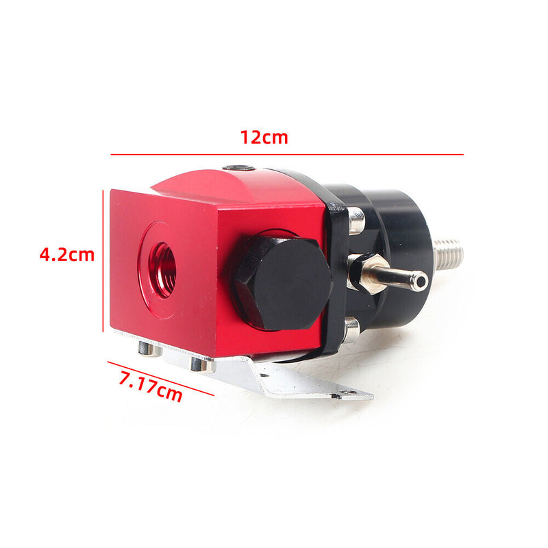 DURAFORCE Black-Red Adjustable Fuel Pressure Regulator Kit Oil 0-100psi Gauge -6AN New