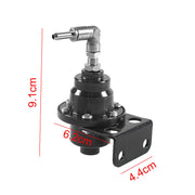 DURAFORCE Fuel Pressure Regulator Adjustable With Gauge Type-S 185001 6-AN Fittings Black