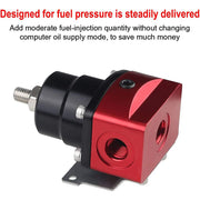 DURAFORCE Universal Adjustable Fuel Pressure Regulator Kit Oil 100psi Gauge AN6-6AN