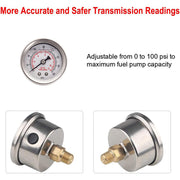 DURAFORCE Universal Adjustable Fuel Pressure Regulator Kit Oil 100psi Gauge AN6-6AN