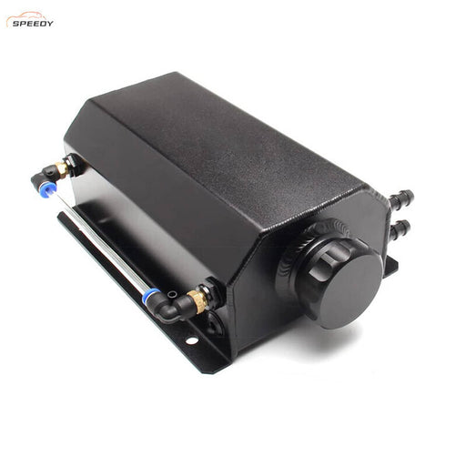 DURAFORCE Black Universal 2L Coolant Radiator Overflow Tank Expansion Reservoir Aluminum S