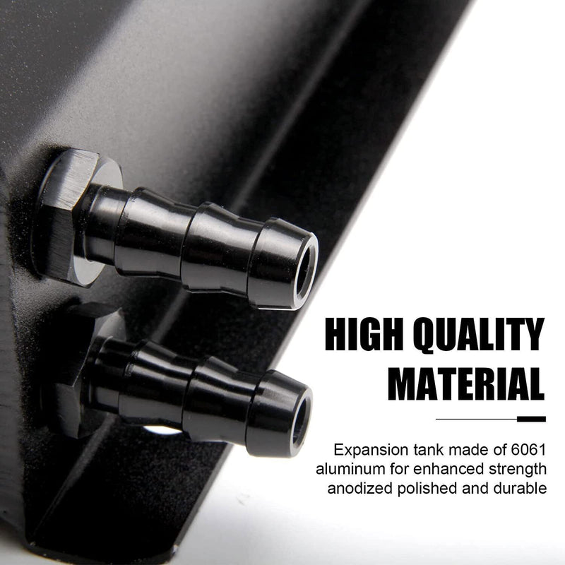 DURAFORCE Black Universal 2L Coolant Radiator Overflow Tank Expansion Reservoir Aluminum S