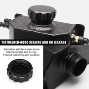 DURAFORCE Black Universal 2L Coolant Radiator Overflow Tank Expansion Reservoir Aluminum S