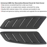 DURAFORCE 2X Air Flow Intake Hood Scoop Bonnet Vent Cover Universal Black Car Decorative
