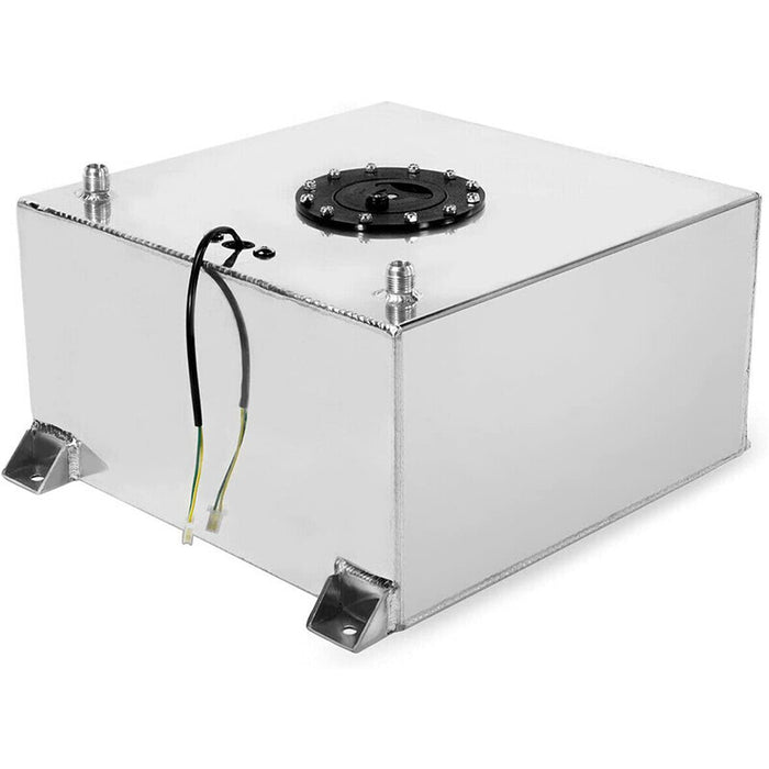 DURAFORCE 20 Gallon Lightweight Aluminum Race Drift Fuel Cell Tank+Level Sender Sliver