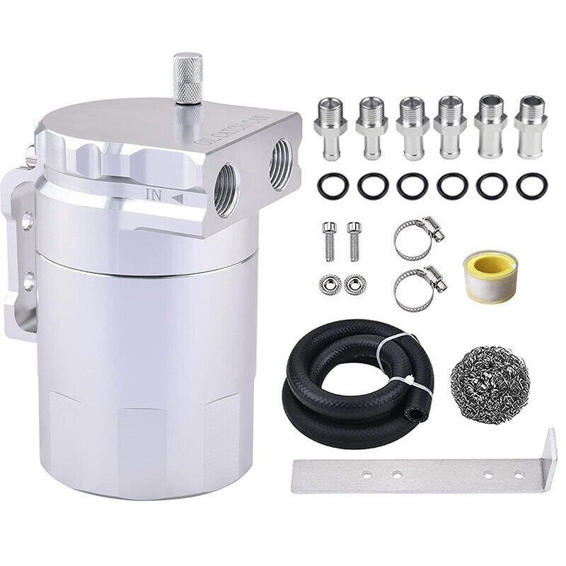 DURAFORCE Oil Catch Can Kit Reservoir Baffled Tank with Dipstick Universal Aluminum US