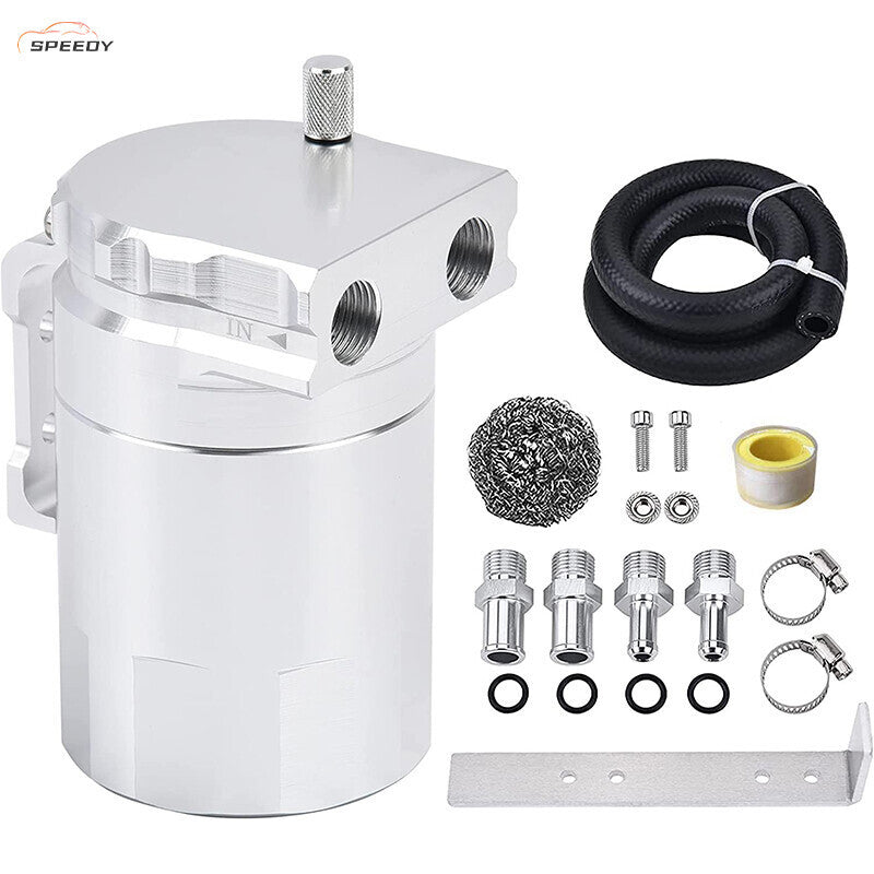 DURAFORCE Oil Catch Can Kit Reservoir Baffled Tank with Dipstick Universal Aluminum US