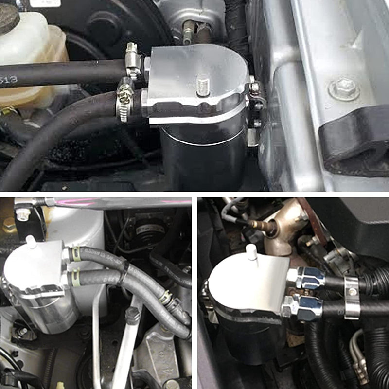 DURAFORCE Oil Catch Can Kit Reservoir Baffled Tank with Dipstick Universal Aluminum US