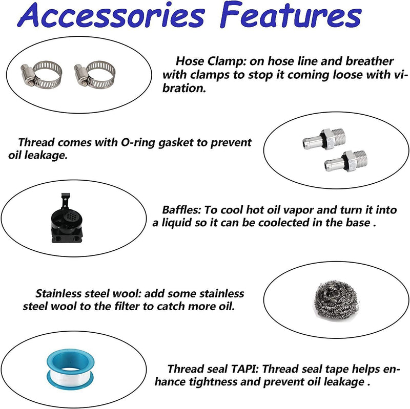 DURAFORCE Oil Catch Can Kit Reservoir Baffled Tank with Dipstick Universal Aluminum US