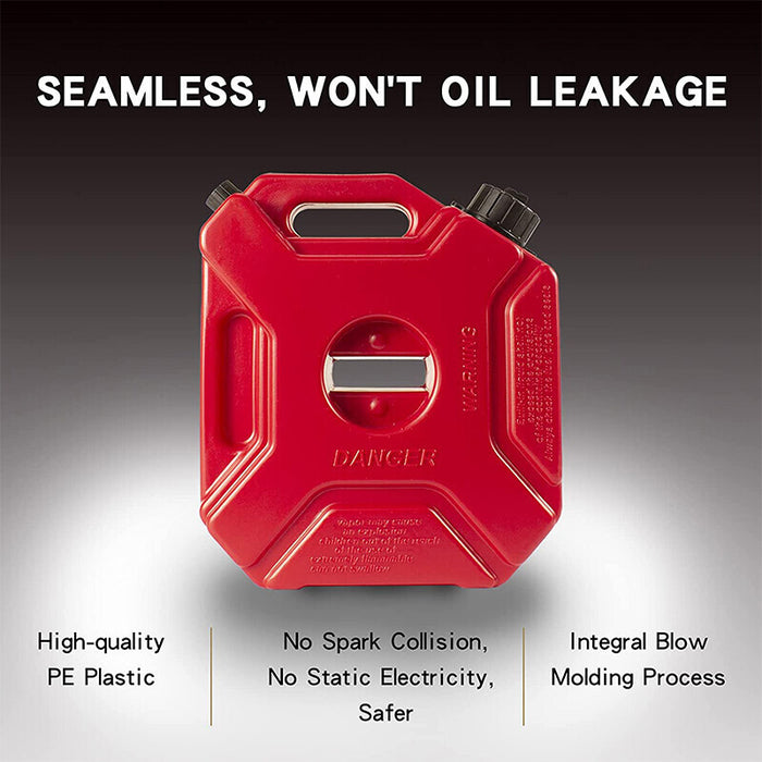 DURAFORCE 1.3 Gallon Red Gas Tank with Lock & Key for Car Motorcycle UTV SUV ATV Off Road