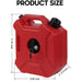 DURAFORCE 1.3 Gallon Red Gas Tank with Lock & Key for Car Motorcycle UTV SUV ATV Off Road