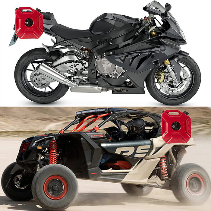 DURAFORCE 1.3 Gallon Red Gas Tank with Lock & Key for Car Motorcycle UTV SUV ATV Off Road